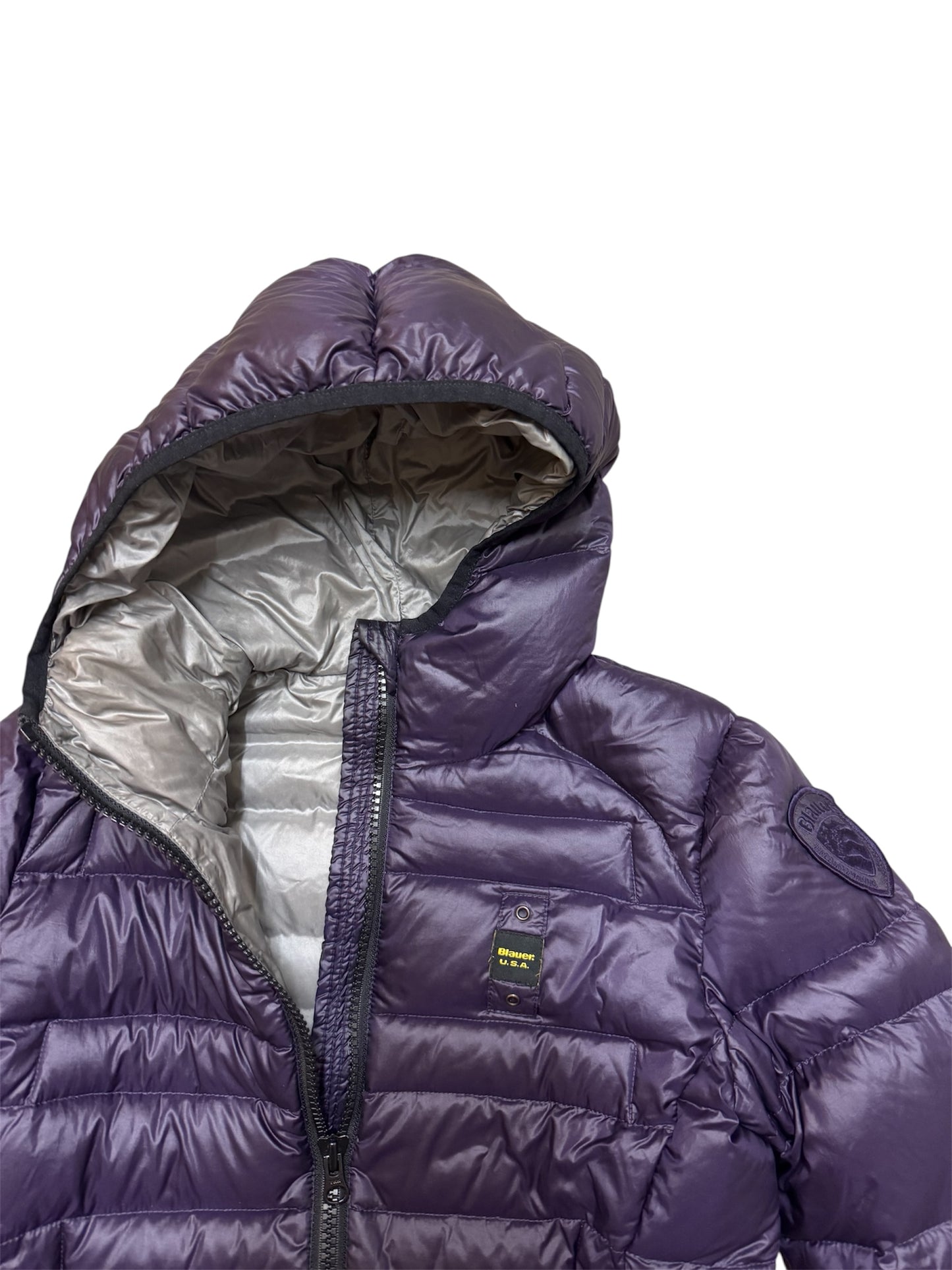 Blauer Puffer Jacke