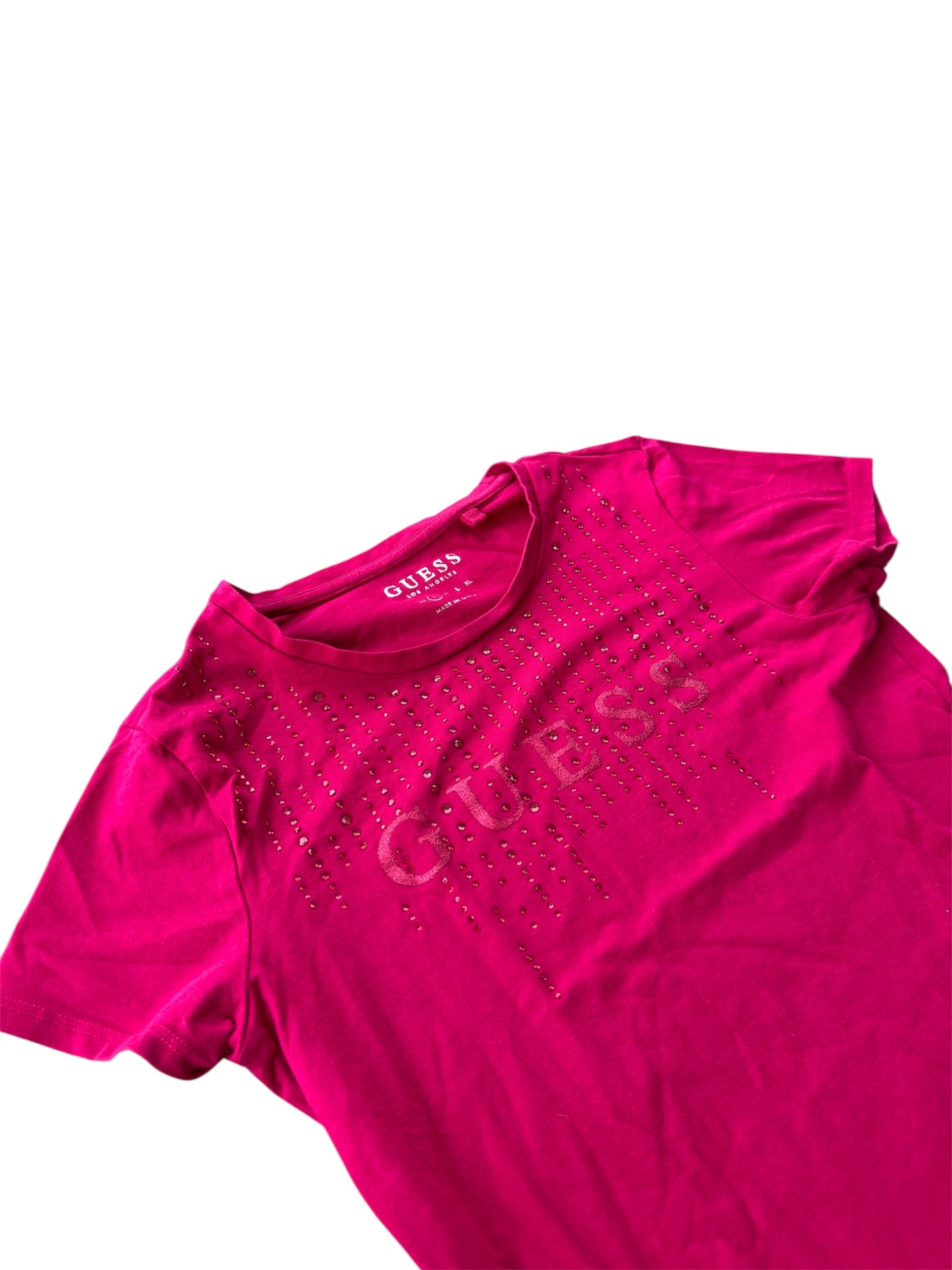 Guess Top Pink mit Glitzersteinen (S)