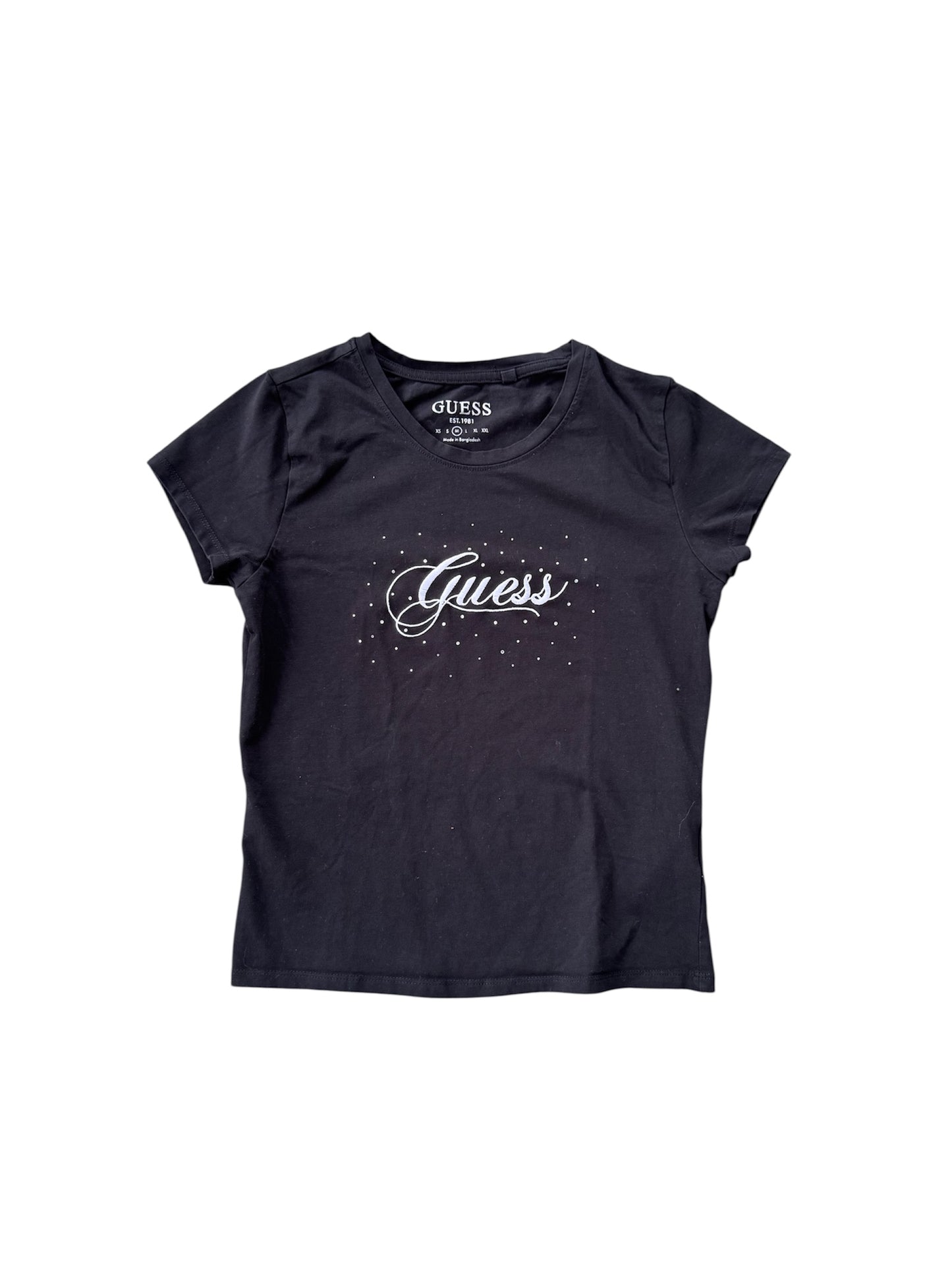 Guess Top Schwarz mit Glitzersteinen (S)