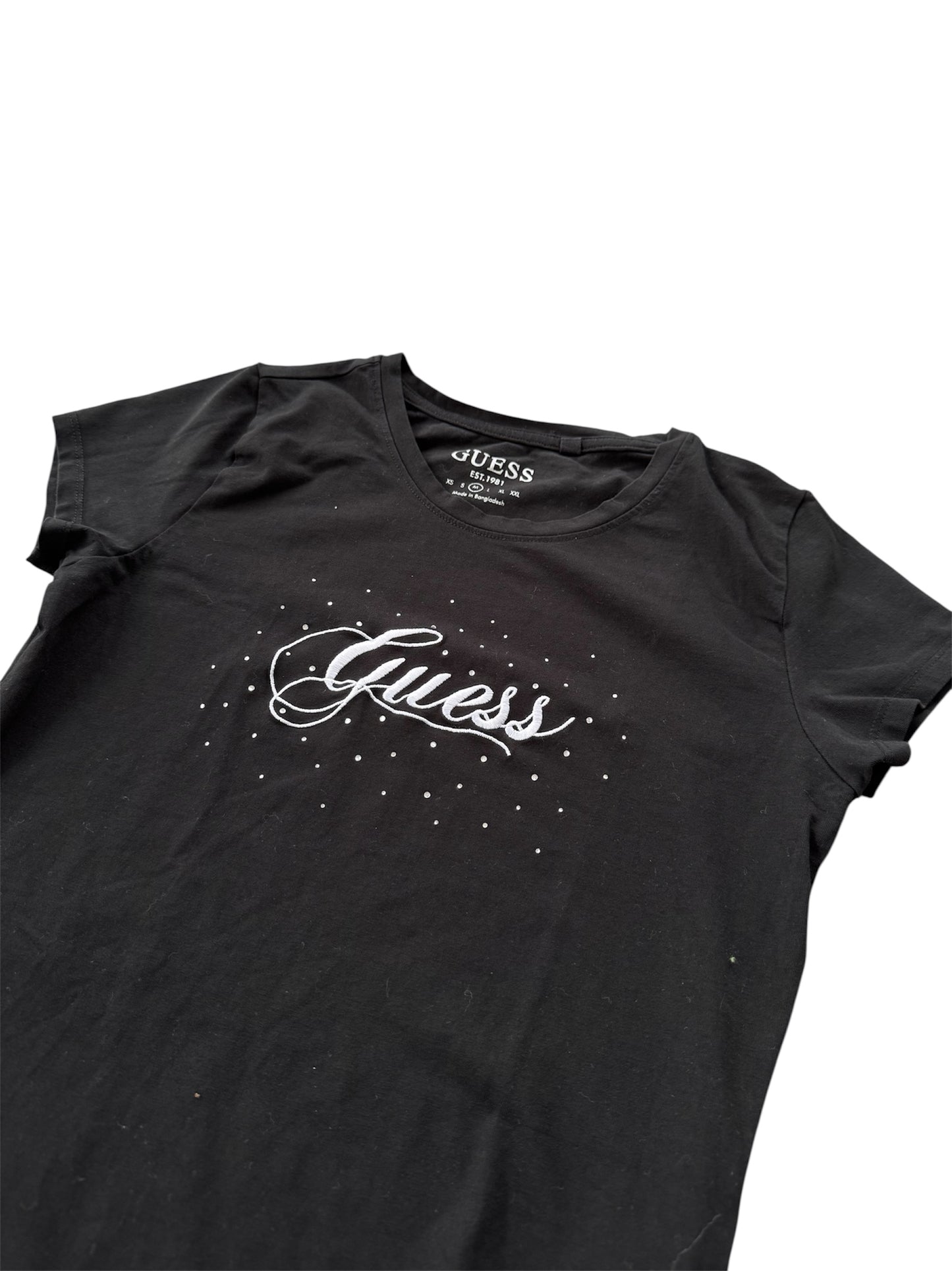 Guess Top Schwarz mit Glitzersteinen (S)